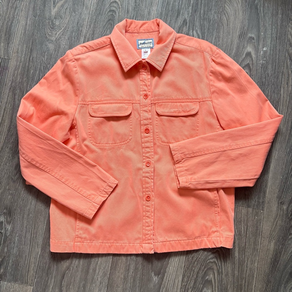 Pendleton coral cotton button down collared shirt… - image 1